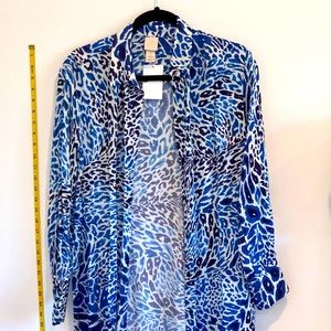 H&M Blue leopard bottom up dress